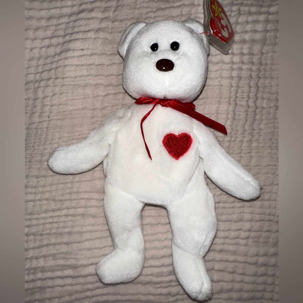 ❤️ Vintage TY Valentino Beanie Baby Early Transitional 4th Gen PVC (MWNMT)